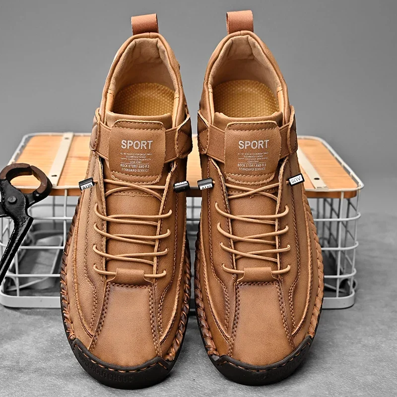 mens leather walking shoes