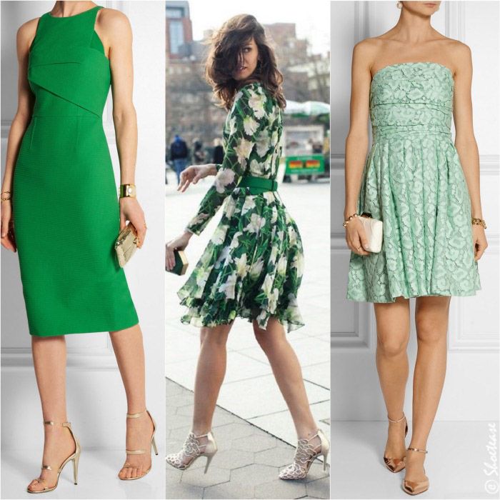 shoes to wear with green dress