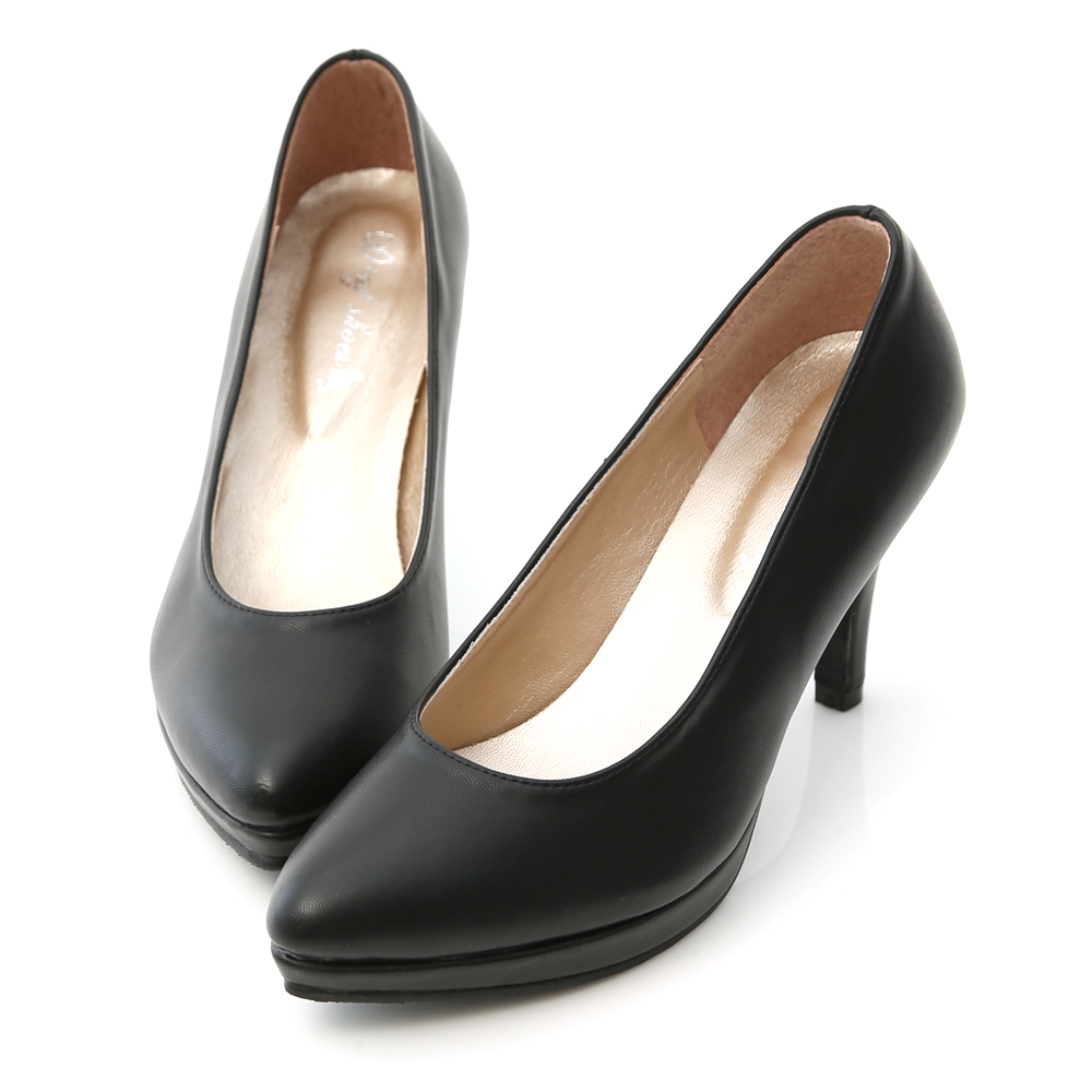 black formal high heel shoes